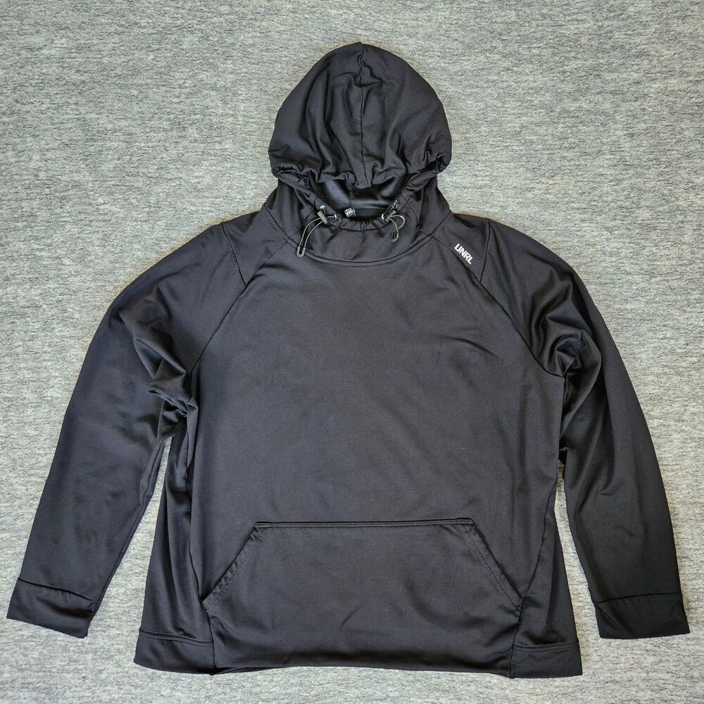 UNRL Mens XXL Crossover Hoodie II Black Performance Training Outdoors Hiking EUC